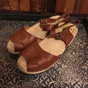 Lotta’s from Stockholm wooden Clog sandals Sz 40